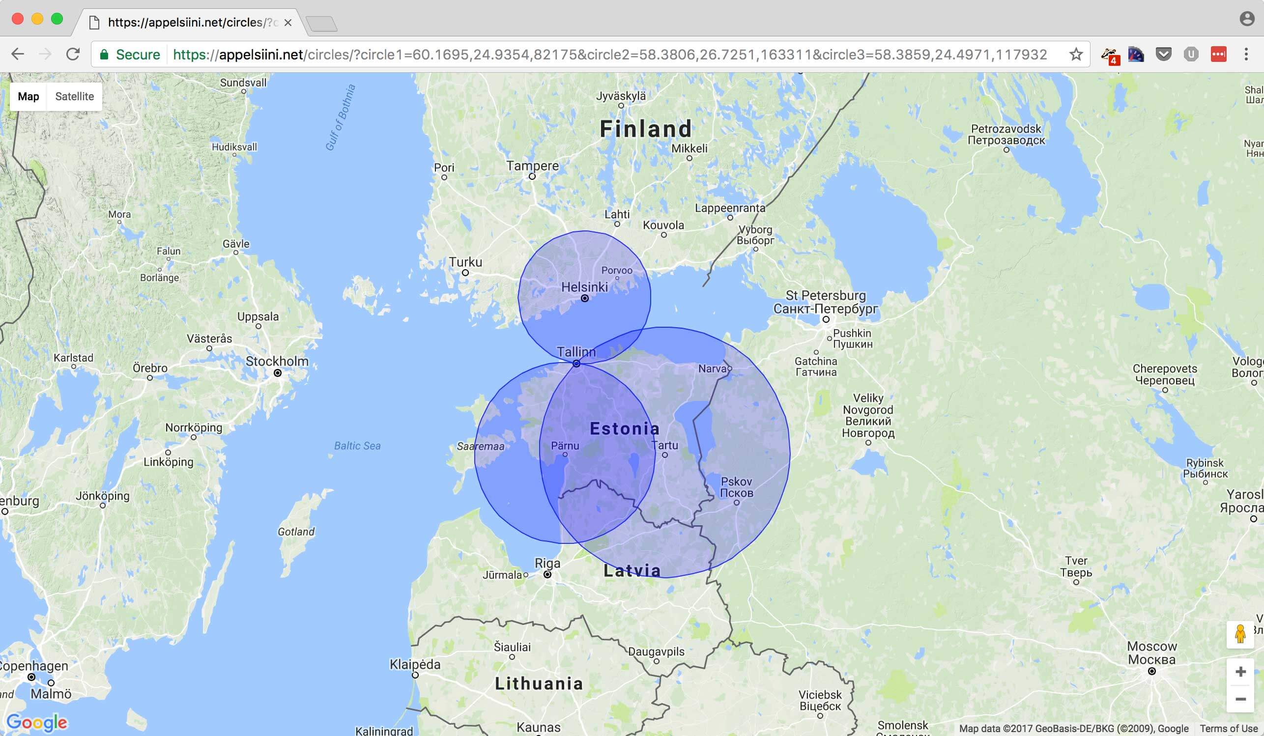 Three circles